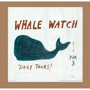 Melissa Averinos 'Ahoy XI' Canvas Art Whale Watch Pier 3 Daily Tours Wood Frame
